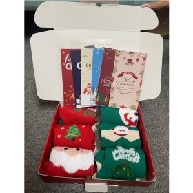 6 Pairs Christmas Stockings Gift Set - Soft Plush Xmas Stockings With 6 Greeting Cards & Festive Gift Box