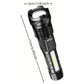 LED Super Powerful Rechargeable Torch Flood Light,Focus Adjustable Water Resistant Handheld Light For Outdoor Camping, Fishing, Hunting, Climbing, Adv