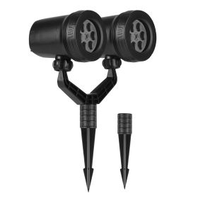 1Pc Christmas Snowflake Projector Light Dual Head LED Stake Light IP44 Waterproof Xmas Decoration For Holiday Indoor Outdoor Use Garden Patio Wall Dec