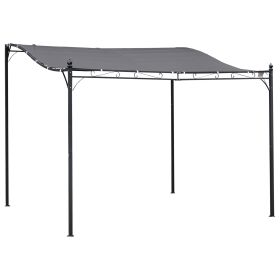 Durable 10x10 Steel Pergola, Wall-Mounted with Canopy for Patio Perfect for Homeowners, Gray