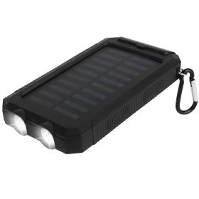 1Pc 1W MAh Solar Power Bank External Battery Pack Dual USB Interface Outdoor Charger With Battery Indicators SOS LED Lights Compass Camping Hiking