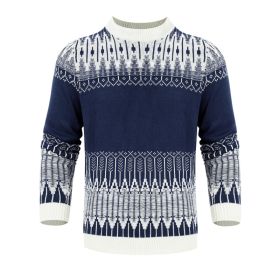 Men's Knitted Sweater Fashion Long-sleeved Pullover Tops Fall And Winter Clothing (Option: 1 Style-M)