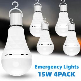 8PCS 4PCS Rechargeable LED Light Bulbs 80W Equivalent 1200mAh Battery Backup For Power Outages Emergency Use A19 Size E26 E27 Socket Portable Flashlig (Option: 4PACK)