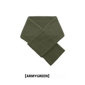 Autumn And Winter Warm Scarf Fashion Simple Solid Color Men's Polar Fleece (Option: Army Green-80 To 100cm)
