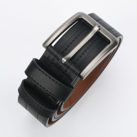 Men Belt Leather Belt For Men, Design For Formal Work Or Casual (Option: Black-105cm)
