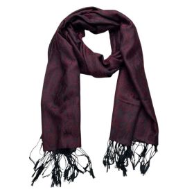 2pcs Floral Romantic Jacquard Florals On Vivid Magenta Long Scarf ,Luxe Look For Evening Wear,Scarf,vacation,daily Life,evening Party,Office Appropria (Option: 2pcs)