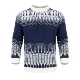 Men's Knitted Sweater Fashion Long-sleeved Pullover Tops Fall And Winter Clothing (Option: 1 Style-2XL)