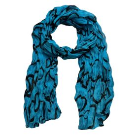 2pcs  Turquoise Printed Crinkle Scarf, Use As Sarong Or Head Wrap,Beach Cover Up Scarf ,vacation,daily Life,evening Party,Office Appropriate Subtlety (Option: 2pcs)