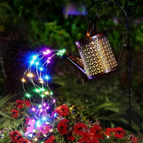 Solar Lights Outdoor Decorative, Metal Solar Watering Can Outdoor Lights IP65 Waterproof, Hanging Garden Decor Yard Lights Outside Patio Lawn, Gifts F (Option: 1pcs)