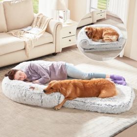 Human Dog Bed 71 X 43 X12 Dog Beds For Large Dogs Foldable Plush Washable Dog Bed For People Doze Off, Orthopedic Dog Beds For Humans Size Fits You An (Option: Gray)
