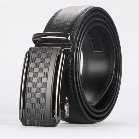 Men's Automatic Cowhide Belt (Option: Black-130cm)