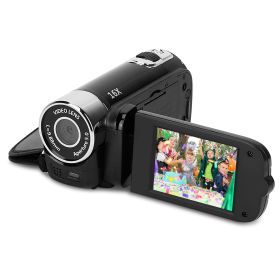 Black-Red Options - 1Pc HD 1080P Digital Video Camcorder 2.7in 16X Zoom DV Camera 270 Degree Rotation Rechargeable Kid Camera With Fill Light Selfie (Option: Black)