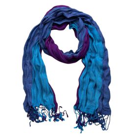 2pcs Sky Blue Dyed Crinkle Scarf,vacation,daily Life,evening Party,Office Appropriate Subtlety For Women Men,for Casual Outfits (Option: 2pcs)