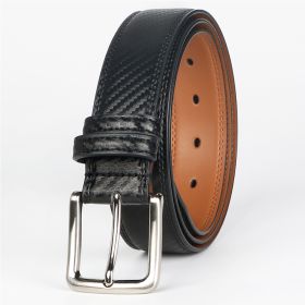 Genuine Business Leather Belt For Men Or BOY Swivel Pin Buckle Casual Versatile Belt (Option: Black-120cm)