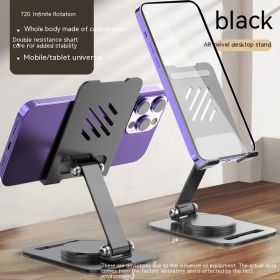 360 Degrees Rotate Metal Desk Mobile Phone Holder Stand For Phone Pad Adjustable Desktop Tablet Holderl Table Cell Phone Stand (Option: Black)