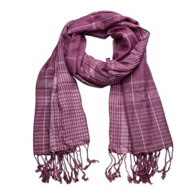 2pcs Bright Color Block Fuchsia Yarn-Dyed Scarf,Luxe Look For Evening Wear,Scarf,vacation,daily Life,evening Party,Office Appropriate Subtlety For Wom (Option: 1pcs)