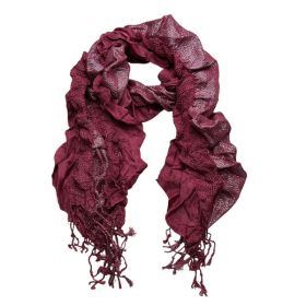2pcs Extra Long Evening Glamour Piece Magenta Metallic Crinkle Scarf,Shimmer Textured Scarf ,Luxe Look For Evening Wear,Scarf,vacation,daily Life,even (Option: 1pcs)