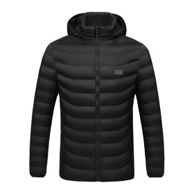 Winter Heated  Plus Size Jacket Electric Heated Clothing (Option: Zone 194control black-S)