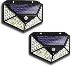 Aolyty Solar Lights Outdoor, Motion Sensor Wall Light 3 Lighting Modes IP65 Waterproof LED Solar Security Lights Four Side Inllumination 2-Pack For Ga (Option: 2pcs)