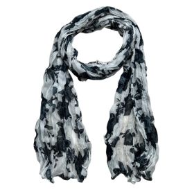 2pcs Black White Crinkle Graphic Textured Scarf,High Contrast Abstrac Crinkle Texture Adds Depth Scarf ,vacation,daily Life,evening Party,Office Appro (Option: 2pcs)