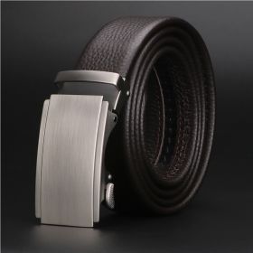 Men Belt Belt For Men Business Casual Formal Occasions Belt With Automatic For Formal Work Or Casual (Option: Brown-130cm)