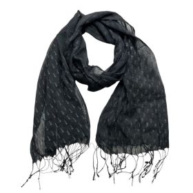 2pcs  Elegant Abstract Evening Scarf,Black Printed Scarf,Versatile Everyday Scarf ,Pairs With All Casual Outfits,Office Appropriate Subtlety For Women (Option: 1pcs)