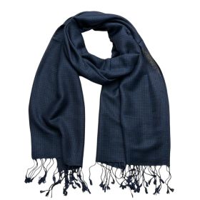 2pcs Navy Herringbone Texture Jacquard Weave Mimics Luxury Fabrics,Versatile Everyday Scarf ,Pairs With All Casual Outfits,Office Appropriate Subtlety (Option: 2pcs)
