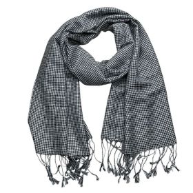 2pcs Modern Edge With Classic Colors Black White Graphic Jacquard Scarf ,Luxe Look For Evening Wear,Scarf,vacation,daily Life,evening Party,Office App (Option: 2pcs)