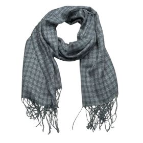 2pcs Deep Fringe Adds Movement Grey Acrylic Scarf With Fringe ,Luxe Look For Evening Wear,Scarf,vacation,daily Life,evening Party,Office Appropriate S (Option: 2pcs)