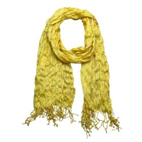 2pcs Sunshine Yellow Crinkle Blend Scarf,Beach Vacation Essential,vacation,daily Life,evening Party,Office Appropriate Subtlety For Women Men (Option: 2pcs)