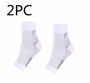 Men Women Anti Fatigue Compression Foot Sleeve Foot Ankle Compression Socks (Option: L XL-WhiteÃ—2pcs)
